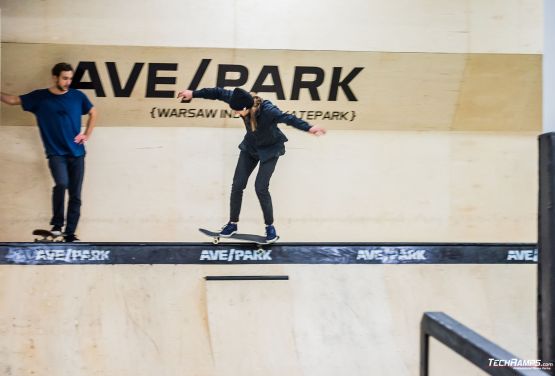 Skateboarding tricks in Warsaw