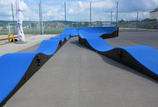 A view of the bicycle playground in Dukla