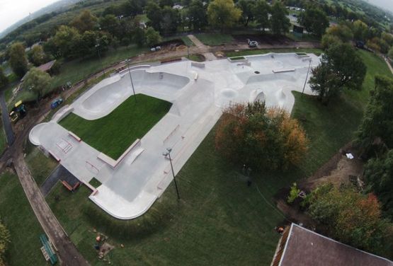 Russland - Skatepark, Blick von der Drohne