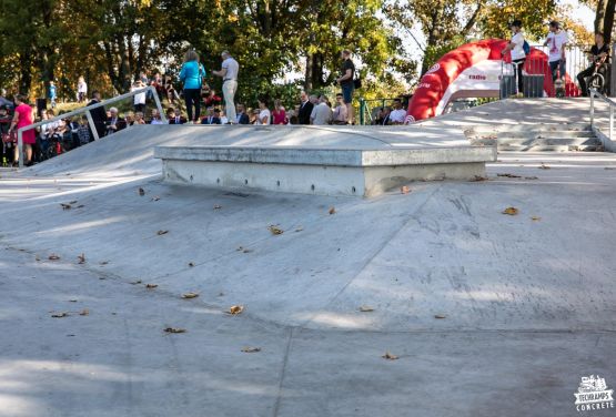 Concrete obstacle in skatepark in Nakło nad Notecią