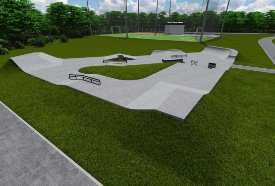 Visualisation of concrete skatepark (Kalwaria Zebrzydowska)