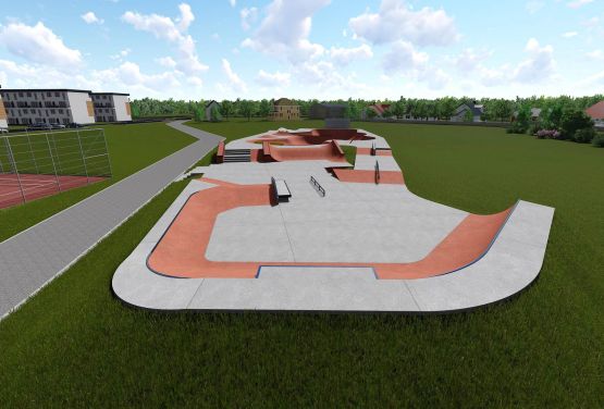 Conception of concrete skatepark in Wejherowo