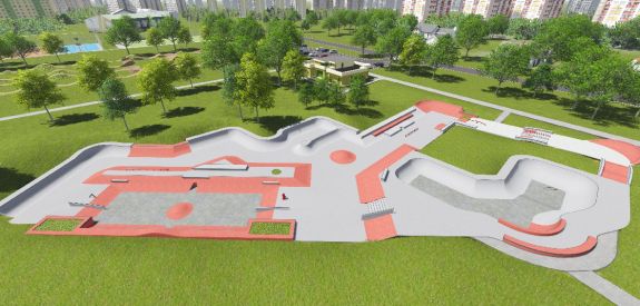 Concrete skatepark in Moscow