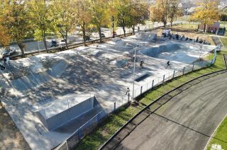 Concrete skateapark in Nakło nad Notecią in Poland