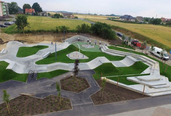picture from drone skatepark in Świecie