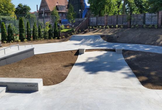 Concrete obstacles in skatepark
