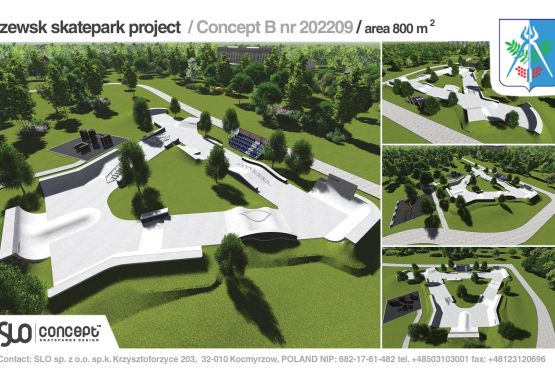 Dokumentacja projektowa betonowego skateparku dla miasta Iżewsk w Rosji