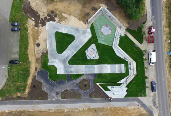 drone view skatepark in Świecie