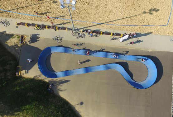 top view of modular pumptrack