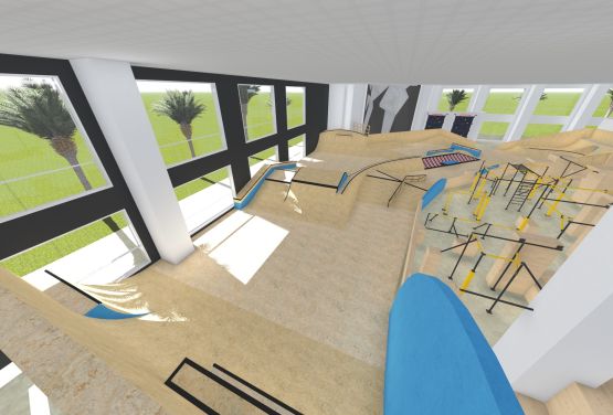 Skatepark y flowpark idea en Dubai