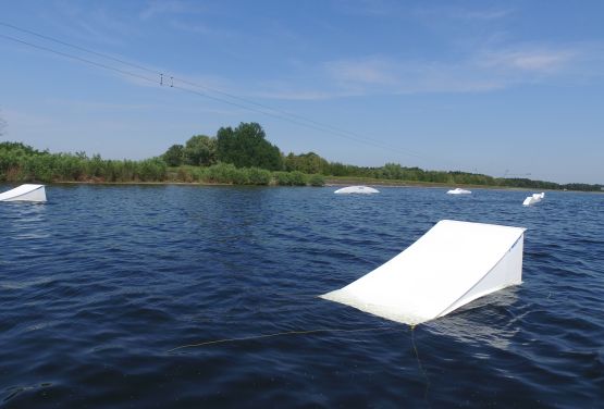 Kicker on wakepark in Jeziorsko