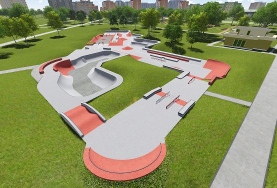 Konkreter Skatepark in Moskau- Konzeption