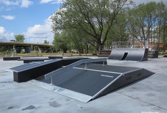 Modualr skatepark from Techramps in Pisz in Poland