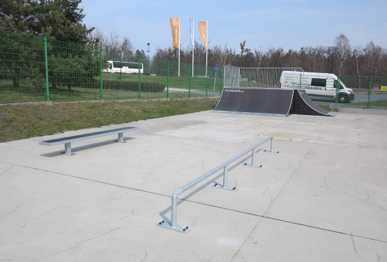 Obstacles in skatepark in Tarnowskie Góry (Silesia Province)
