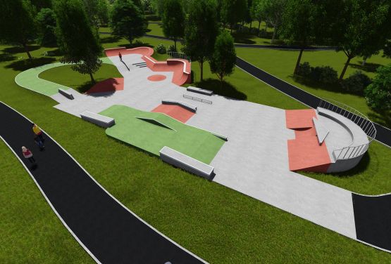 Project of concrete skatepark in Cracow in Poland