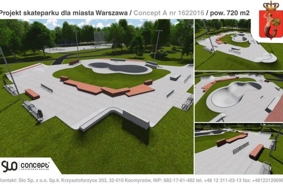 Design documentation of concrete skatepark (Warsaw)