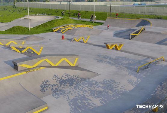 Projekt eines Skateparks aus Beton - Minsk Mazowiecki