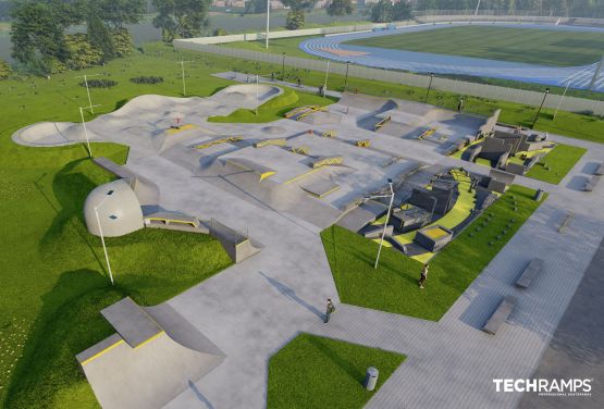 Projekt eines Skateparks aus Beton - Minsk Mazowiecki