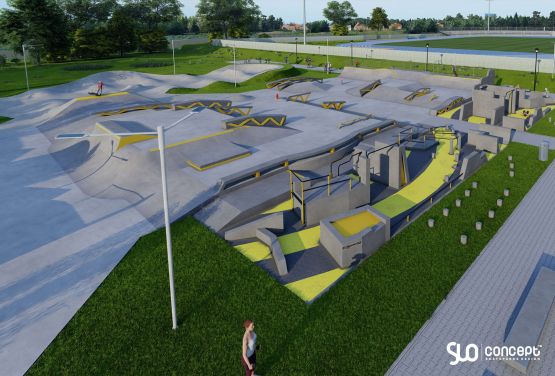 Projekt eines Skateparks aus Beton - Minsk Mazowiecki