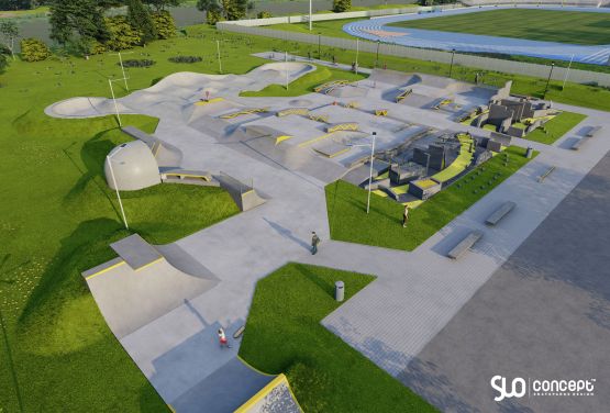 Projekt eines Skateparks aus Beton - Minsk Mazowiecki