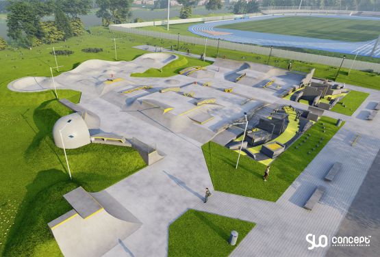 Projekt eines Skateparks aus Beton - Minsk Mazowiecki