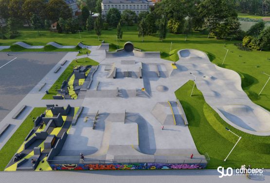 Projekt eines Skateparks aus Beton - Minsk Mazowiecki