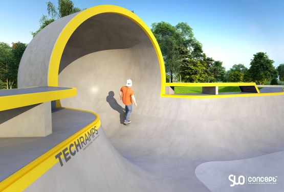 Projekt eines Skateparks aus Beton - Minsk Mazowiecki