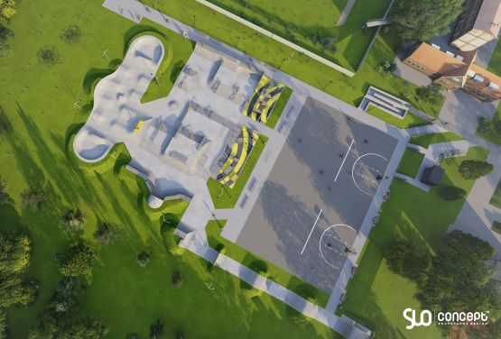 Projekt eines Skateparks aus Beton - Minsk Mazowiecki