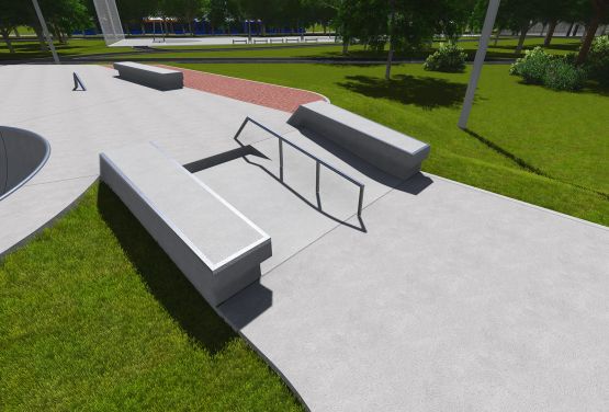 Skatepark w Warszawie Ochocie - projekt przeszkód