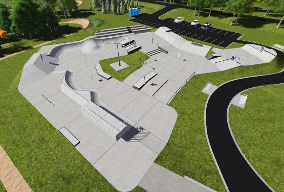 Projekt skateparku betonowego w Olkuszu 