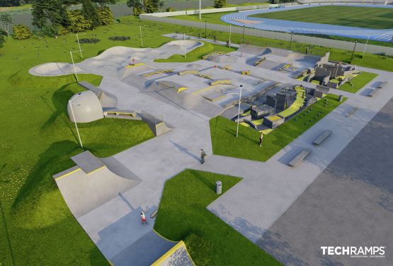 Projet de skatepark en béton - Minsk Mazowiecki