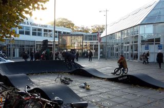 A view of a modular pumptrack in Denmark