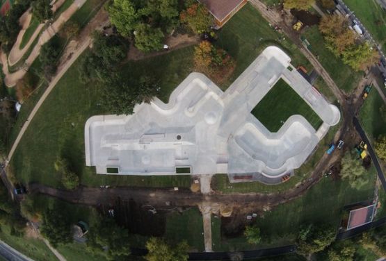 Skatepark in Moscow - bird's-eye view