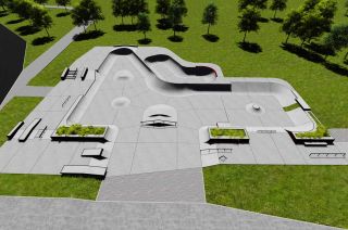 Concrete skatepark in Swarzęd - visualisation of project