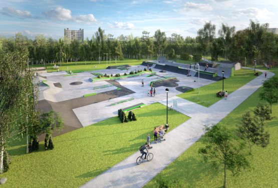 Projekt eines Skateparks aus Beton - Jaworzno