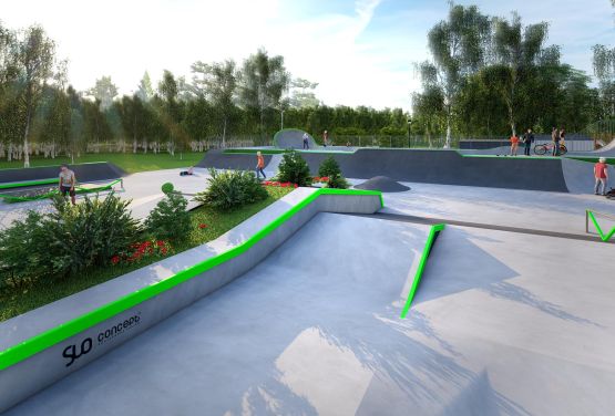 Projekt eines Skateparks aus Beton - Jaworzno