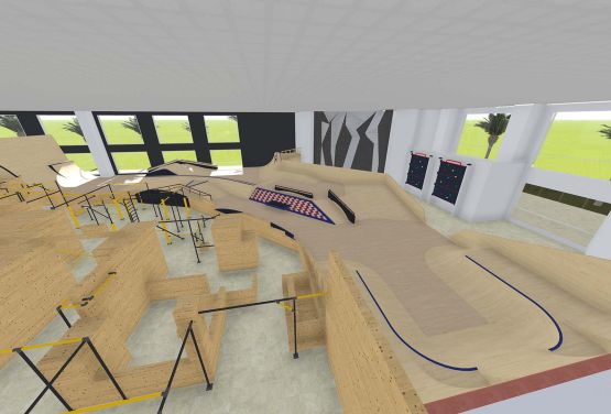 Konzpeption des Skatepark und Flowpark in Arabisch Stadt Dubai