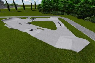 Betonowy skatepark - Kalwaria - projekt