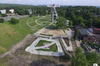 Vue de dessus du skatepark à Chorzów