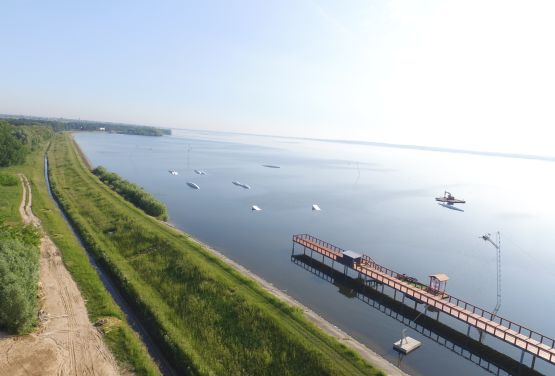 Obstacles on wakepark in Jeziorsko