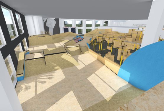 Conception of skatepark in hall (Dubai)
