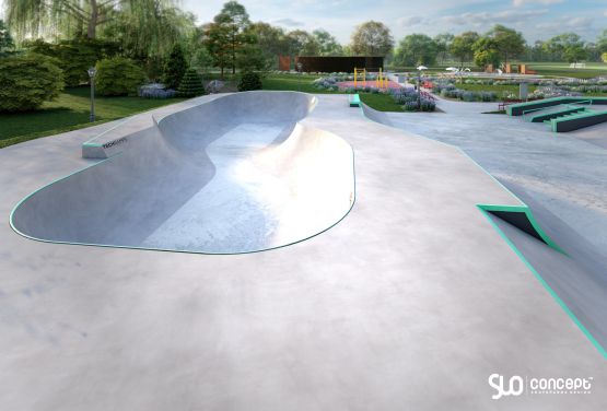 skatepark de hormigón wojkowice