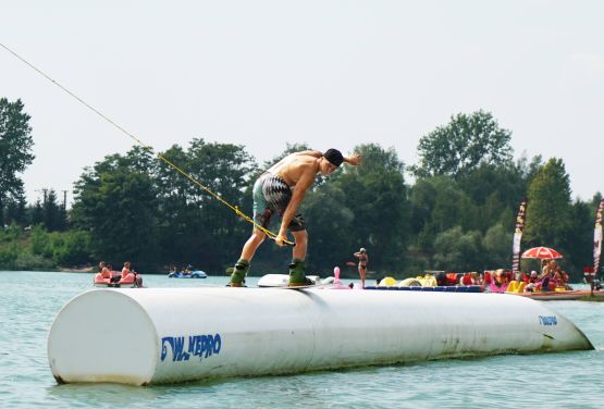 Rider on the obstacle (WakePro)