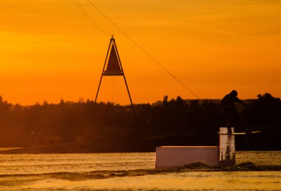 Sunset in a wakepark in Cracow