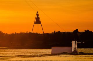 Sunset in a wakepark in Cracow
