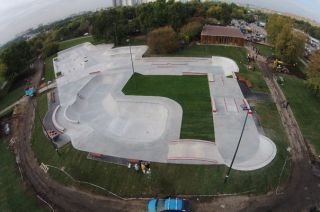 Widok na skatepark w Moskwie