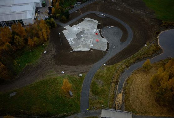 Widok na skatepark w Lillehammer w Norwegii