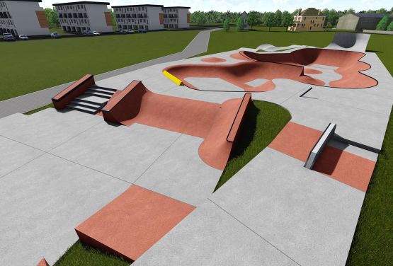 Wizualizacja skateparku betonowego w Wejherowie 