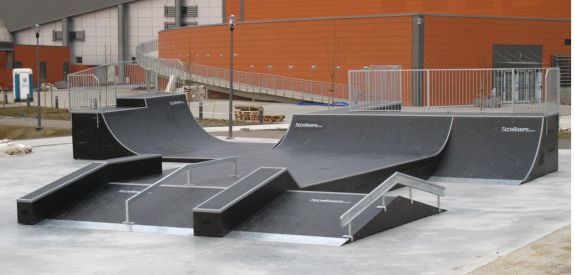Wooden modular skatepark in Szczecin (Poland)